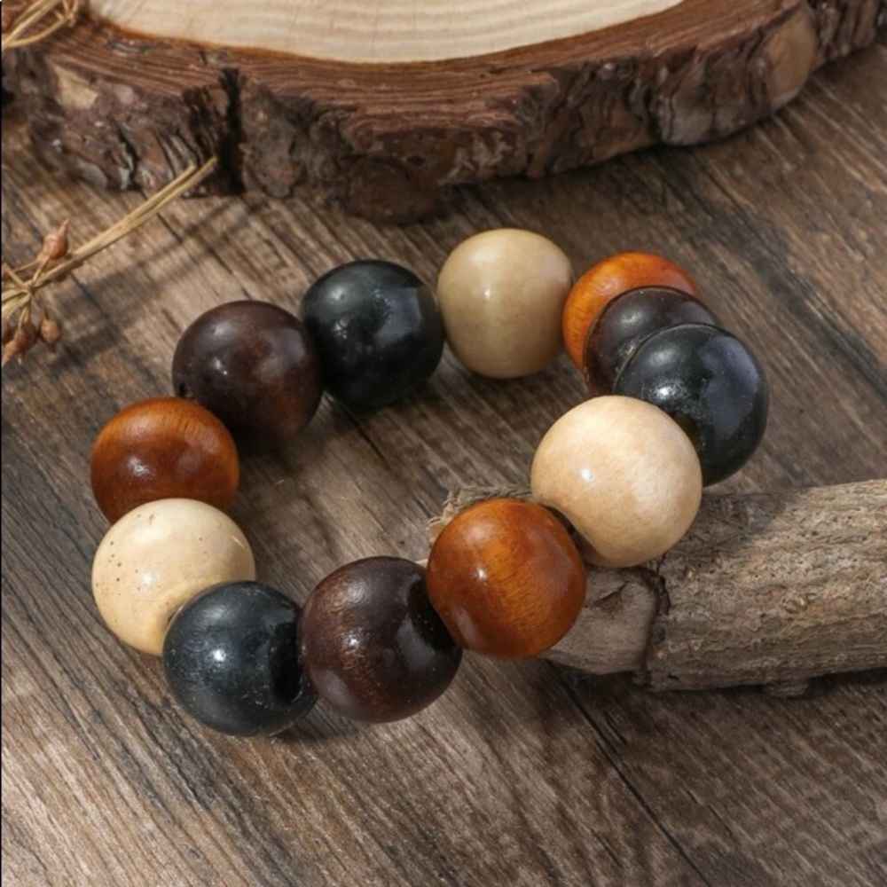 💗Bohemian Wood Beaded Bracelet